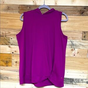 Livi Active size 14/16 Sleeveless Purple Athletic Hoodie Workout Stretchy Top